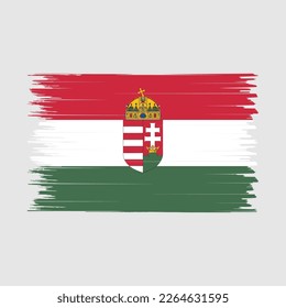 Hungary Flag Brush Vector Illustration