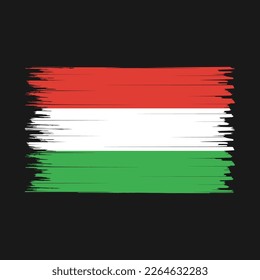 Hungary Flag Brush Vector Illustration