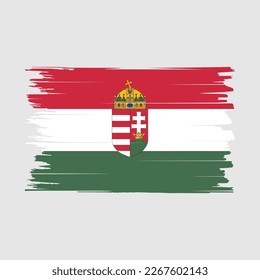 Ilustración del vector del pincel de bandera de Hungría