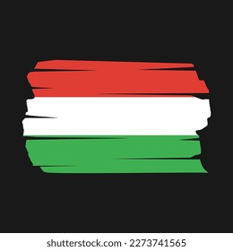 Ilustración del vector del pincel de bandera de Hungría