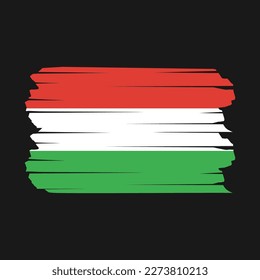 Hungary Flag Brush Vector Illustration