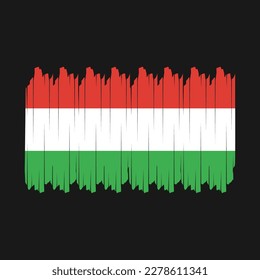 Hungary Flag Brush Vector Illustration