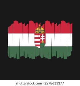 Hungary Flag Brush Vector Illustration