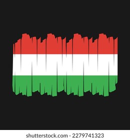 Hungary Flag Brush Vector Illustration