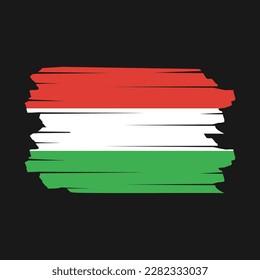 Hungary Flag Brush Vector Illustration