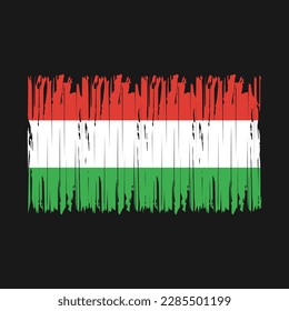 Ilustración del vector del pincel de bandera de Hungría