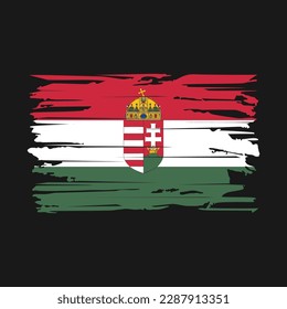 Hungary Flag Brush Vector Illustration