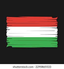 Hungary Flag Brush Vector Illustration