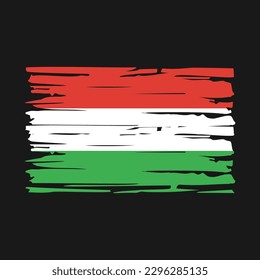 Ilustración del vector del pincel de bandera de Hungría