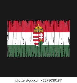 Hungary Flag Brush Vector Illustration