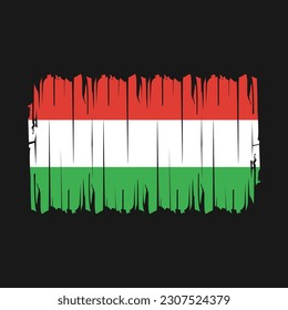 Hungary Flag Brush Vector Illustration