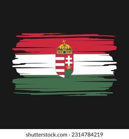 Ilustración del vector del pincel de bandera de Hungría