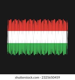 Ilustración del vector del pincel de bandera de Hungría