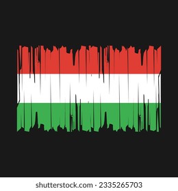 Ungarische Flagge - Vektorgrafik mit Pinselstrich