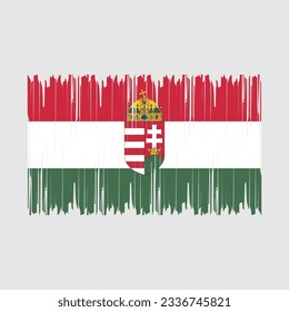 Hungary Flag Brush Vector Illustration