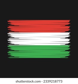 Hungary Flag Brush Vector Illustration