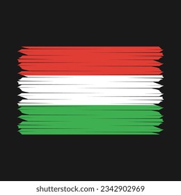 Ilustración del vector del pincel de bandera de Hungría