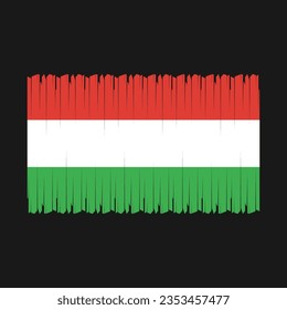 Hungary Flag Brush Vector Illustration
