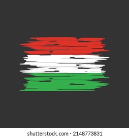 Vector de pincel de bandera de Hungría. Bandera nacional