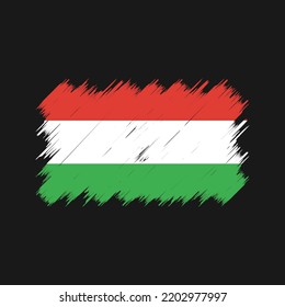 Ungarische Flagge Pinsel Vektorgrafik. Nationalflagge