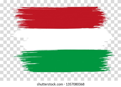 Hungary flag with brushstroke