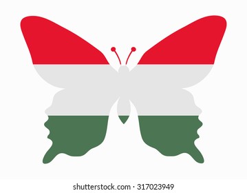 hungary flag butterfly