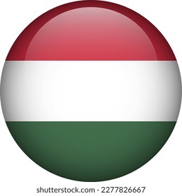 Hungary flag button. Emblem of Hungary. Vector flag, symbol. Colors and proportion correctly.