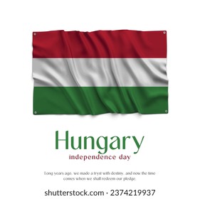 Hungary Flag, Celebrating Independence Day. Abstract waving flag on white background Country Flag.
