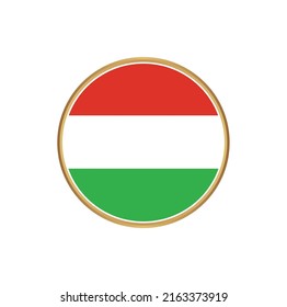 Hungary Flag with Circle Frame. National Flag
