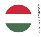 Hungary flag circle icon, official national symbol round design