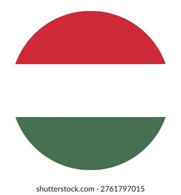 Hungary Flag in Circle Shape