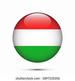 Hungary flag circle shape button vector illustration