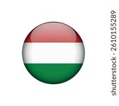 Hungary Flag Circle Vector Template