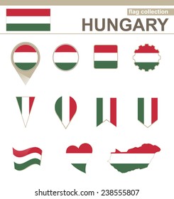 Hungary Flag Collection, 12 versions