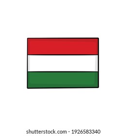 Hungary flag in drawing style isolated vector. Hand drawn object illustration for your presentation, teaching materials or others.