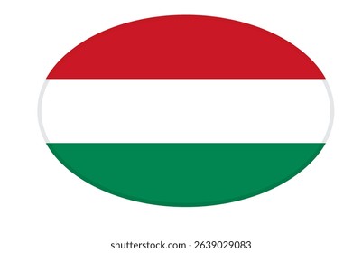 Hungary flag ellipse shaped. vector	