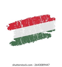 Hungary flag with grunge effect – vintage Hungarian flag vector illustration