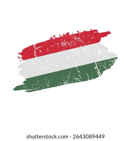 Hungary flag with grunge effect – vintage Hungarian flag vector illustration