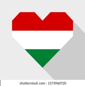 Hungary flag heart shape icon