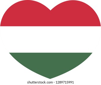 hungary flag, Heart vector, sticker, eps10