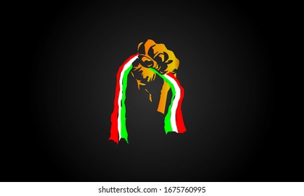 Hungary Flag Holding In Hand Man Stock Illustration