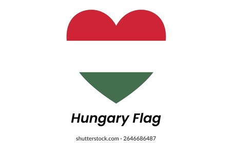 Icono de la bandera de Hungría con Horizontales rayas rojas, blancas y verdes en un Vector plano y limpio.