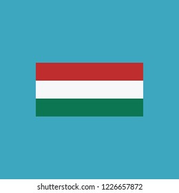 Hungary flag icon in flat design. Independence day or National day holiday concept.