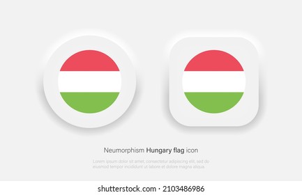 Hungary flag icon. Round national flag of Hungary in trendy neumorphism design Vector EPS 10