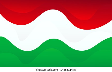 Hungary flag icon vector design. Abstract liquid gradient background. Trendy layered backdrop.