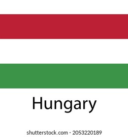 Diseño de ilustración de vector de icono de bandera de Hungría