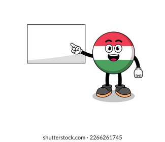 hungary flag illustration doing a presentation , character design