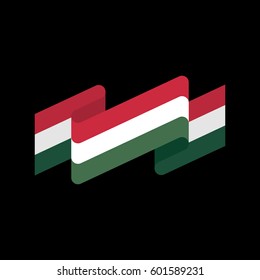 Hungary flag isolated. Hungarian ribbon banner. state symbol