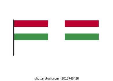 Hungary Flag isolated on white background