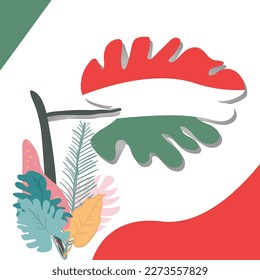 hungary flag leaf vector illustration perfect for walls, flyers, etc